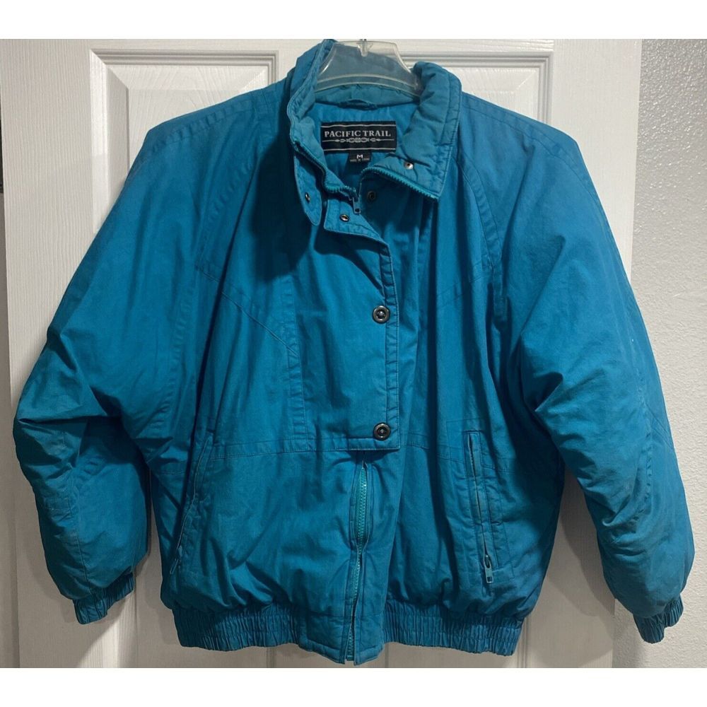 Vintage Pacific Trail Down Ski Jacket Women's Medium Teal Blue Retro 80S 90S